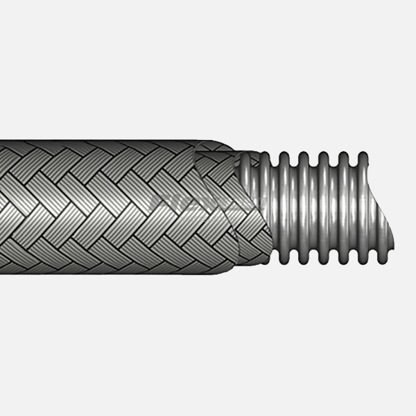 T7012, Double Braided 316 Stainless Steel Standard Pitch Convoluted  Metallic Hose